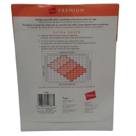 Hanes A Control Top Chocolate Panty Hose Ultra Sheer Vintage NEW - Picture 2 of 4